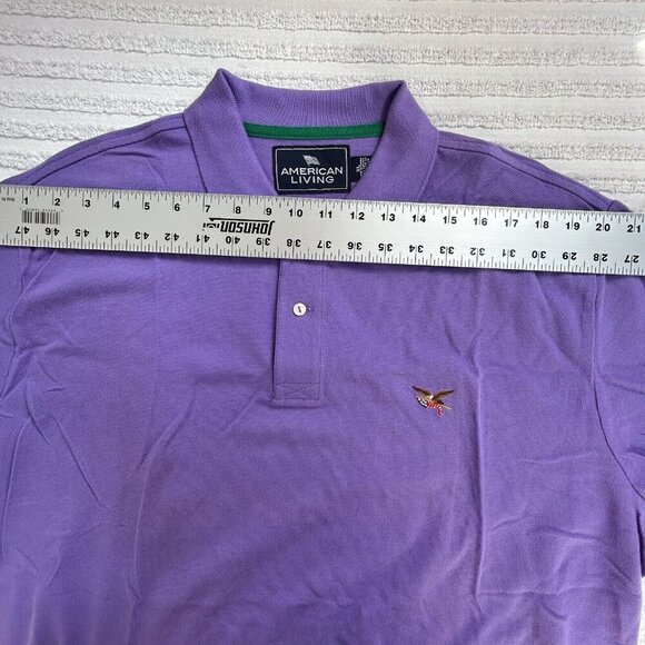 American Living Polo Shirt Mens XL Violet Cotton Casual Golf Short Sleeve Collar - Picture 5 of 7